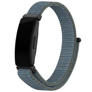 Strap-it Fitbit Inspire 2 nylon bandje (groen-grijs)