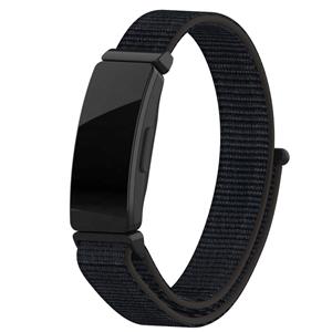 Strap-it Fitbit Inspire 2 nylon bandje (zwart)