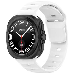 Strap-it Samsung Galaxy Watch Ultra outdoor siliconen bandje (wit)