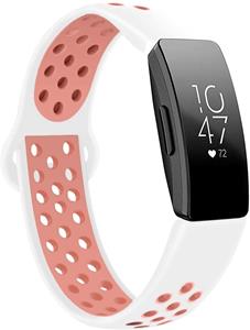 Strap-it Fitbit Inspire 2 sport band (wit/roze)