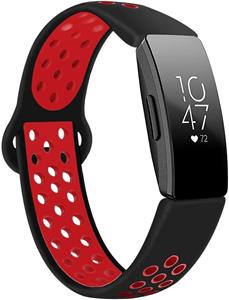 Strap-it Fitbit Inspire 2 sport band (zwart / rood)