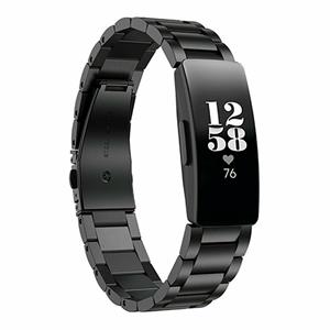 Strap-it Fitbit Inspire 2 stalen bandje (zwart)