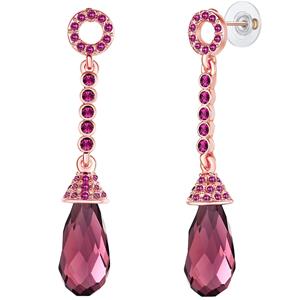 Lulu & Jane Drop earring with Swarovski crystals Metaal Embellished with Swarovski crystals in Roségoud