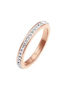 Elli Dames Bandring Sprankelend Elegant met kristallen in verguld 925 Sterling Zilver Roze