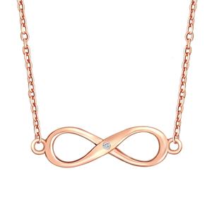 Lulu & Jane Ketting Infinity Sterling zilver Diamant in Roségoud