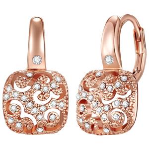 Lulu & Jane Drop earring with Swarovski crystals Metaal Embellished with Swarovski crystals in Roségoud