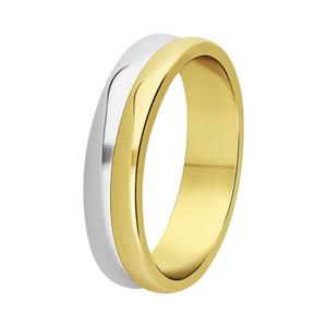 Lucardi Ring Zilver - zilverkleurig-goudkleurig