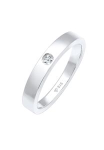 Elli DIAMONDS Solitaire Classic met Diamant (0.015 ct.) in 925 Sterling Zilver Wit