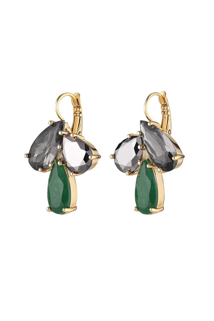 Dyrberg/Kern Aubin Earpost, Color: Gold/Green, Onesize, Women