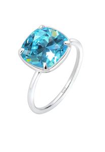 Elli Dames Band Ring Geo met Kristal Blauw in 925 Sterling Zilver Zilver