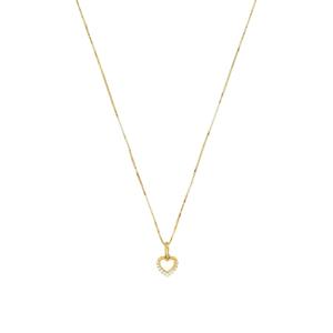 Amor Ketting met hanger voor dames, goud 375, zirkonia synth. | hart