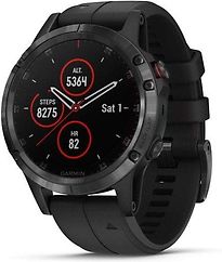 Garmin Fenix 5 Plus 47 mm zwart met siliconen armband zwart [wifi, Saphir editie] - refurbished