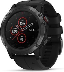 Garmin Fenix 5X Plus 51 mm zwart met siliconenarmband zwart [wifi, Saphir editie] - refurbished