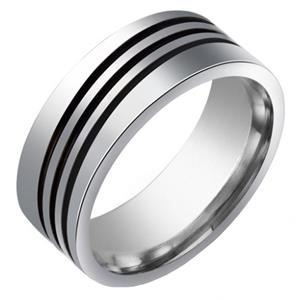 LGT JWLS Stalen mannen ring Triple Diagonal Stripe-20mm