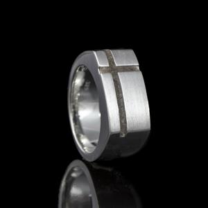 Zegelring in zilver 10mm met open askamer