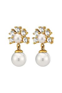 Dyrberg Kern Dyrberg/Kern Veronica Earring, Color: Gold/White, Onesize, Women