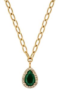 Dyrberg Kern Dyrberg/Kern Metta Necklace , Color: Gold/Green, Onesize, Women