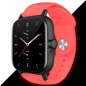 Strap-it Xiaomi Amazfit Bip lichtgevend siliconen bandje (rood)