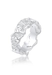 Elli Dames Band Ginkgo Blad Tropisch Zomer Trend in 925 Sterling Zilver Verguld Zilver