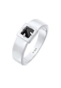 KUZZOI Solitaire heren piramide massief met onyx edelsteen in 925 sterling zilver Zilver