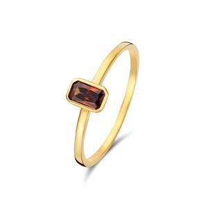 Isabel Bernard Ring  Baguette Brune - 14 karaat goud