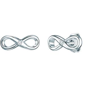 Lulu & Jane Oorbellen Infinity Sterling zilver Diamant in Zilver