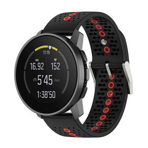 Strap-it Suunto 5 Peak siliconen bandje (zwart/rood)