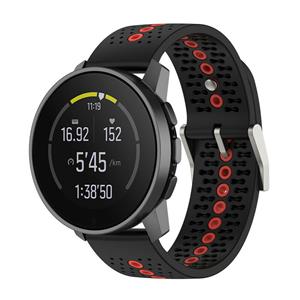 Strap-it Suunto 9 Peak siliconen bandje (zwart/rood)