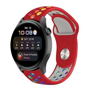 Strap-it Huawei Watch 3 (Pro) sport band (rood kleurrijk)