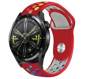 Strap-it Huawei Watch GT 3 46mm sport band (rood kleurrijk)