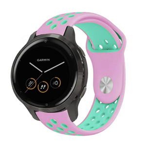 Strap-it Garmin Vivoactive 4s sport band - 40mm - roze/aqua