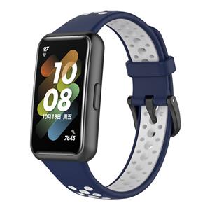 Strap-it Huawei Band 7 sport bandje (donkerblauw/wit