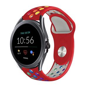 Strap-it Fossil Gen 5e - 44mm sport band (rood kleurrijk)