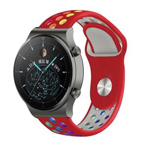 Strap-it Huawei Watch GT 2 Pro sport band (rood kleurrijk)