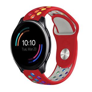 Strap-it OnePlus Watch sport band (rood/kleurrijk)