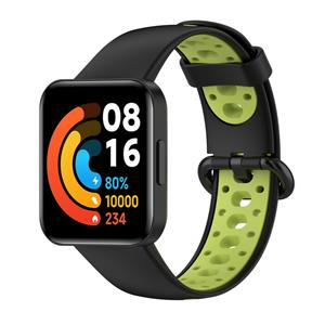 Strap-it Redmi Watch 2 (Lite) sport bandje (zwart/groen)