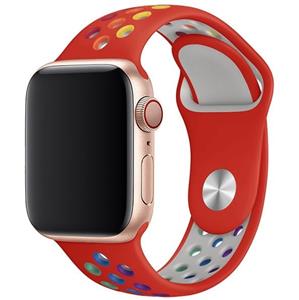 Strap-it Apple Watch SE sport band (rood/kleurrijk)