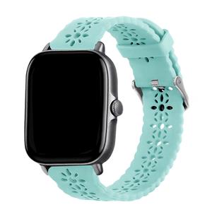 Strap-it Amazfit GTS 3 siliconen bandje met patroon (blue sea green)