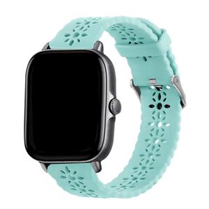 Strap-it Xiaomi Amazfit GTS siliconen bandje met patroon (blue sea green)