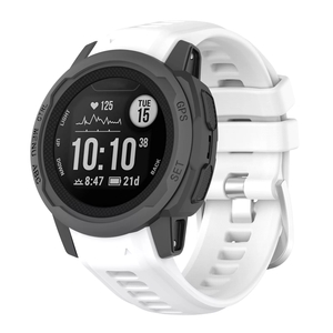 Strap-it Garmin Instinct 2s siliconen bandje (wit)