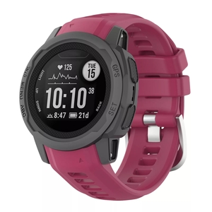 Strap-it Garmin Instinct 2s siliconen bandje (wijnrood)