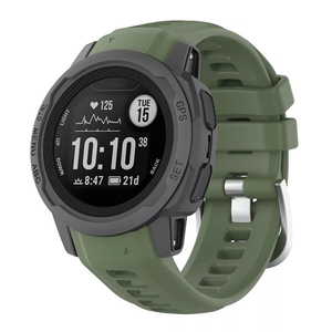 Strap-it Garmin Instinct 2s siliconen bandje (donkergroen)