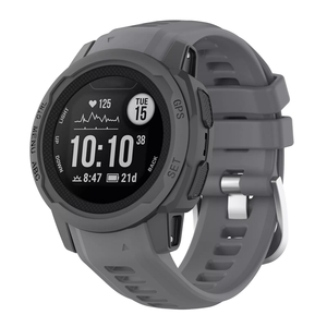 Strap-it Garmin Instinct 2s siliconen bandje (donkergrijs)