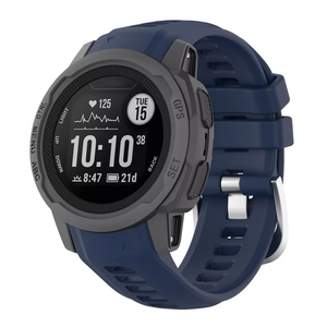 Strap-it Garmin Instinct 2s siliconen bandje (donkerblauw)