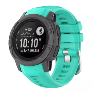 Strap-it Garmin Instinct 2s siliconen bandje (aqua)