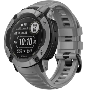 Strap-it Garmin Instinct 2x siliconen bandje (grijs)