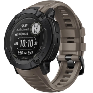 Strap-it Garmin Instinct 2x siliconen bandje (bruin)