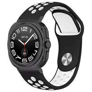 Strap-it Samsung Galaxy Watch Ultra sport band (zwart/wit)