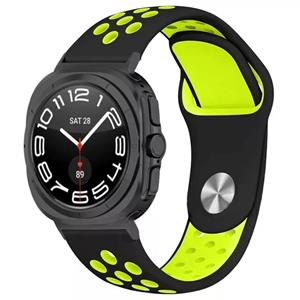 Strap-it Samsung Galaxy Watch Ultra sport band (zwart/geel)