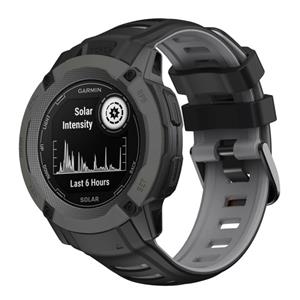 Strap-it Garmin Instinct 2x sport bandje (zwart/grijs)